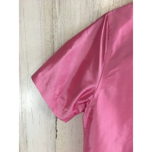 Ann Mashburn Sz M Pink Silk Shantung Popover Shirt Dress NWT - Picture 4 of 16